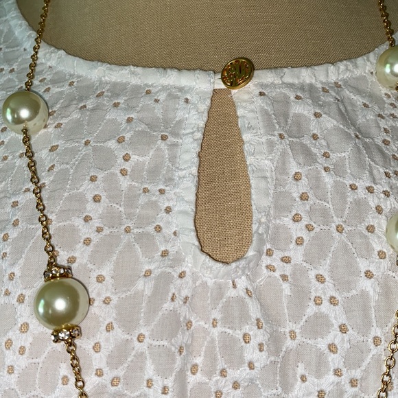 Lilly Pulitzer White Telyn Eyelet Crochet Top Size M - Picture 3 of 16